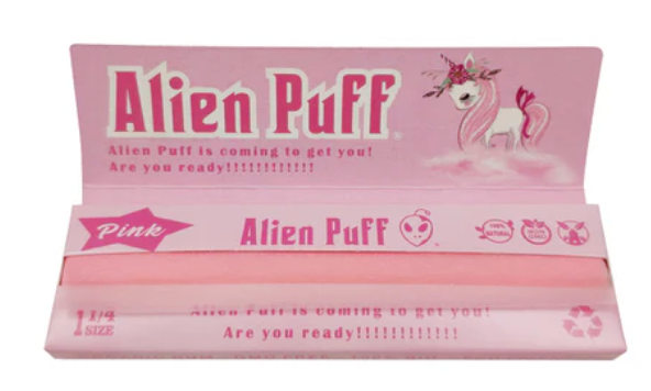 50 Alien Puff 1 1/4 Size Pink Rolling Papers