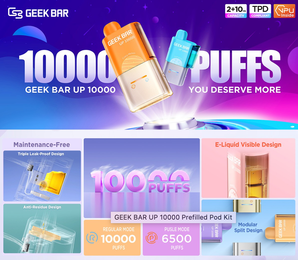 20mg Geek Bar UP 10000 Prefilled Pod Vape Kit
