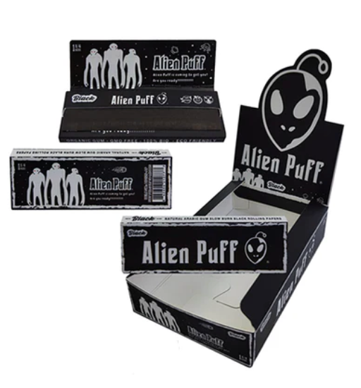 Alien Puff Kingsize Luminous Glow in The Dark Rolling Papers 24 Booklets