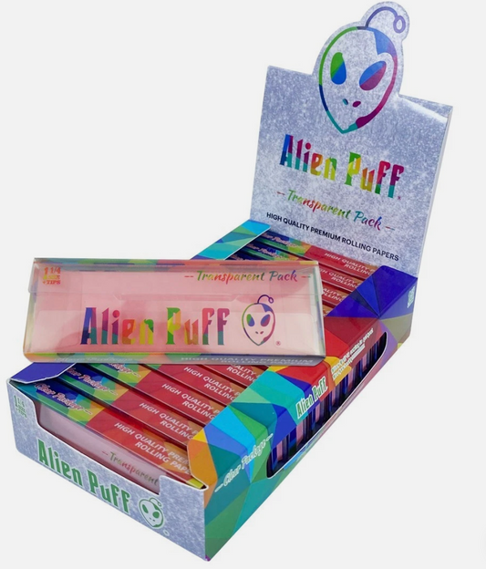 Alien Puff 1.25 Size Transparent Pack Pink Papers & Filter Tips 12 Booklets