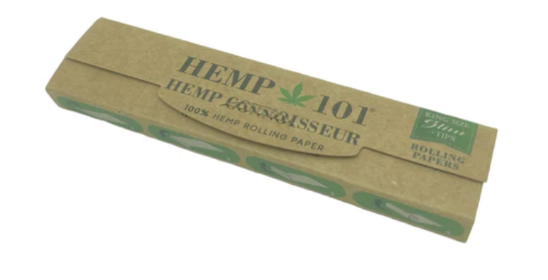 24 Hemp 101 Hemp Connoisseur King Size Slim Rolling Papres with Tips