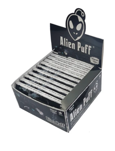 33 Alien Puff King Size Black Rolling Papers With Tips