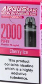 20mg Voopoo Argus Bar Neon 2K Prefilled Pods