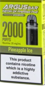 20mg Voopoo Argus Bar Neon 2K Prefilled Pods