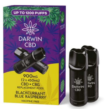 900mg Darwin CBD Prefilled Replacement Pods 1200 Puffs - 2 Pcs