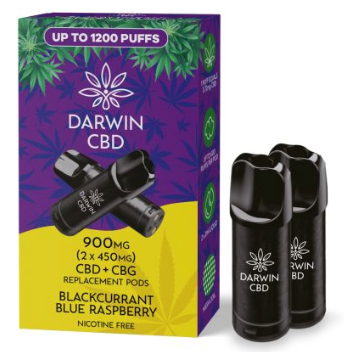 900mg Darwin CBD Prefilled Replacement Pods 1200 Puffs - 2 Pcs