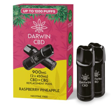 900mg Darwin CBD Prefilled Replacement Pods 1200 Puffs - 2 Pcs