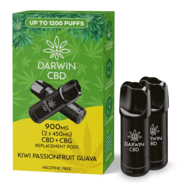 900mg Darwin CBD Prefilled Replacement Pods 1200 Puffs - 2 Pcs