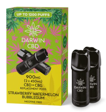 900mg Darwin CBD Prefilled Replacement Pods 1200 Puffs - 2 Pcs