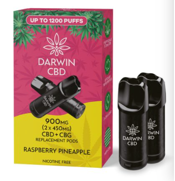 900mg Darwin CBD Prefilled Replacement Pods 1200 Puffs - 2 Pcs