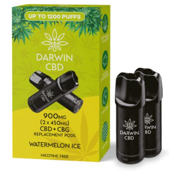 900mg Darwin CBD Prefilled Replacement Pods 1200 Puffs - 2 Pcs