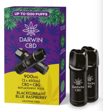 900mg Darwin CBD Prefilled Replacement Pods 1200 Puffs - 2 Pcs