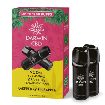 900mg Darwin CBD Prefilled Replacement Pods 1200 Puffs - 2 Pcs