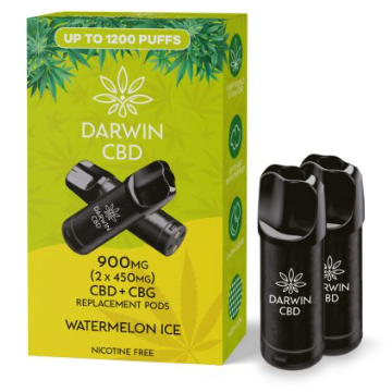 900mg Darwin CBD Prefilled Replacement Pods 1200 Puffs - 2 Pcs