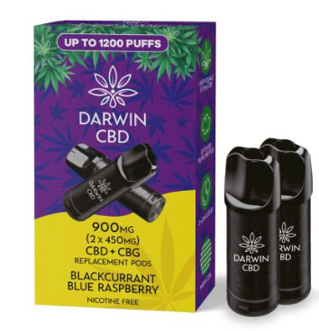 900mg Darwin CBD Prefilled Replacement Pods 1200 Puffs - 2 Pcs