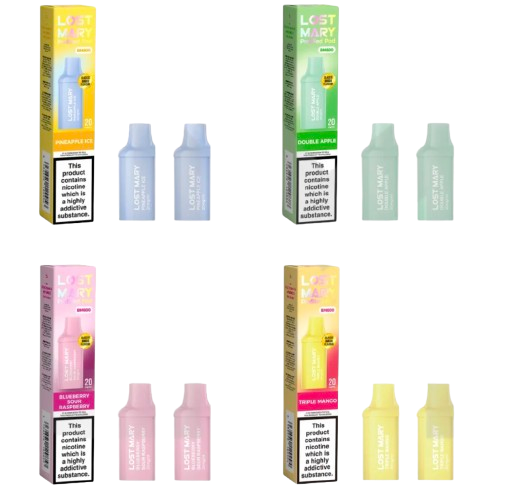 20mg Lost Mary BM600 Prefilled Replacement Pods 1200 Puffs - 2 Pcs