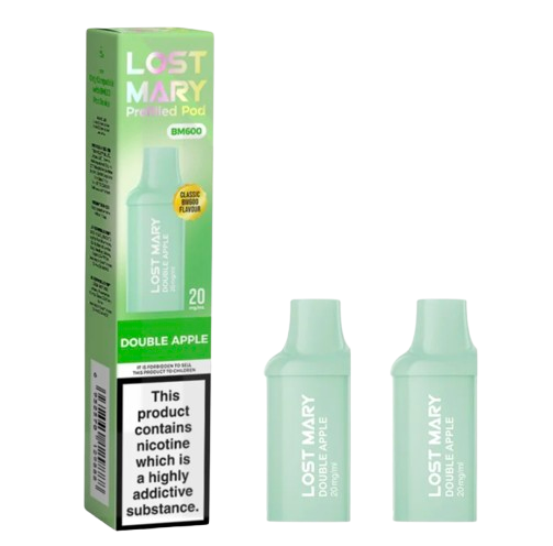 20mg Lost Mary BM600 Prefilled Replacement Pods 1200 Puffs - 2 Pcs