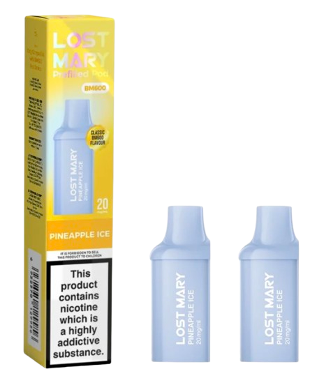 20mg Lost Mary BM600 Prefilled Replacement Pods 1200 Puffs - 2 Pcs