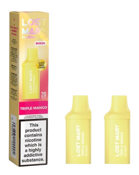 20mg Lost Mary BM600 Prefilled Replacement Pods 1200 Puffs - 2 Pcs